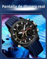 Reloj Deportivo Para Hombre SANDA Con Pantalla Dual Resistente Al Agua 5ATM Luminoso Cuarzo Estudiante Reloj De Mano Con Muestrador Digital Y Analógico - details 13