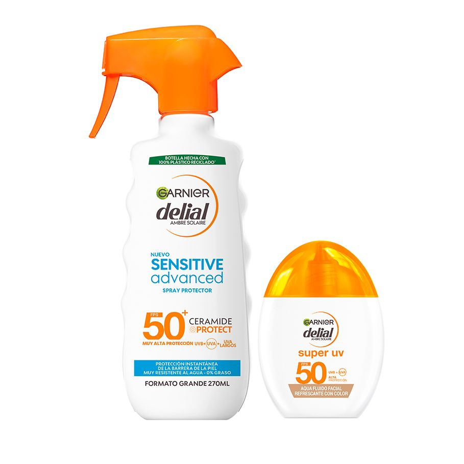 GARNIER Delial Protector en Spray. Muy alta protección contra los rayos UVB, UVA y UVA largos 270ML+ Egg Tinted SPF50 40ml