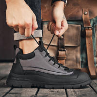 Zapatos De Trabajo Casual Invierno Para Hombre Botas De Cuero Con Pelo Cómodas Antideslizantes Altas Transpirables Con Plush - details 8
