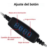 Lámpara De Escritorio RGB LED Blanco Luz Nocturna USB Dimmer Espiral Serpiente Lectura Luz De Escritorio Decoración Dormitorio Botón De Encendido Y Apagado - details 22
