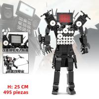 Bloques De Construcción DIY Creativos Serie Titan Skibidi Toilet Modelo De Reloj TV Para Niños Juguete Educativo Para Halloween Regalos Para Niños - details 2