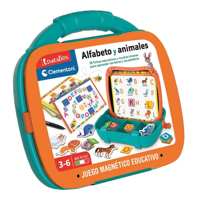 Clementoni - Maletín Magnético Alfabeto Y Animales. Preparate Para Ir A La Escuela. 27,5X23X5Cm (55492.8) - 1