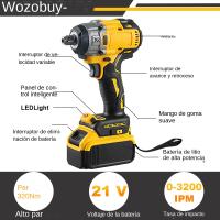 Llave De Impacto Eléctrica Inalámbrica WOZOBUY 1/2", Torque Máximo 236 Ft-lbs (320N.m), Motor Sin Escobillas, Incluye Luz LED De Trabajo - details 2