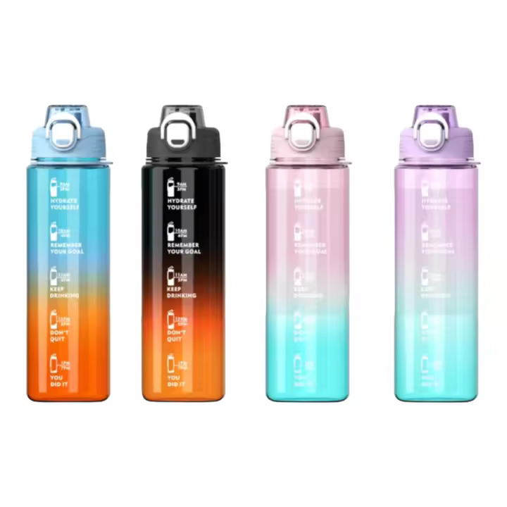 Botella de Agua Deportiva de 1 Litro | Sin BPA | Boquilla para Deporte | Con Texto Motivacional | Botella Agua Prueba de fugas, Botella Deportiva Tritan de Plástico Sin BPA, Botella Motivacional para Hogar y Exterior (bta) - 1