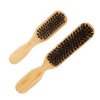 Cepillo De Limpieza Para Barba Con Mango De Madera Y Pelo De Cebo Anti Estático Herramienta De Peinado Para Hombres Cepillo De Afeitar Para Peluquero - details 3