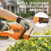 Outsunny Tijeras Cortasetos Eléctrico, Cortasetos Batería 18V con Batería de 2000mAh, Hoja de Doble Acción de 51 cm, Motor sin Escobillas y Cargador para Setos, Césped, Naranja - details 4