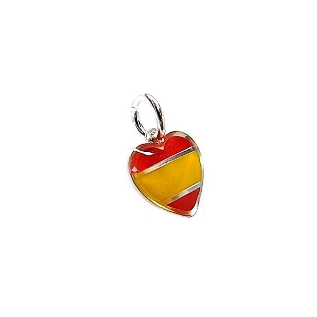 Colgante plata Ley 925m corazón esmaltado bandera España