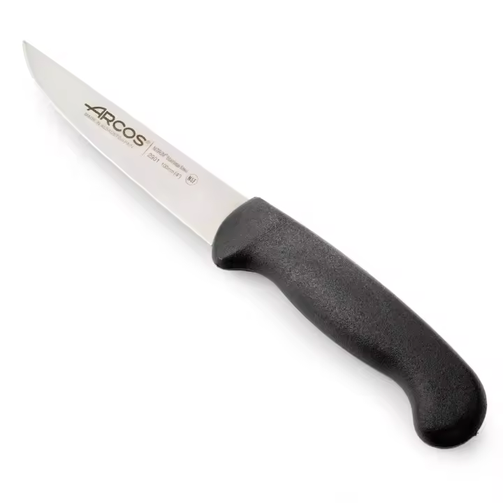 Arcos Cuchillo de Verduras Acero Inoxidable Nitrum 100 mm - Ideal para Pelar y Cortar Frutas y Verduras - Mango Polipropileno Negro - Serie 2900 - 1