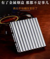 Caja De Cigarrillos De Metal Para Hombres 20 Piezas Capacidad Grande Anti-Pressure Resistente a La Humedad Con Ranura De Tarjeta Corrugada - details 2