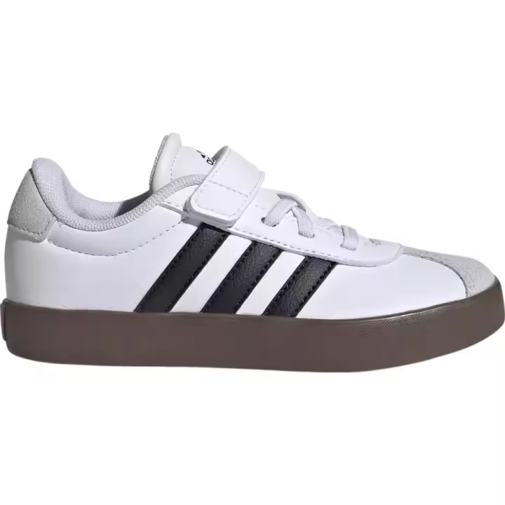 Zapatillas Adidas Vl Court 3.0 El C Blancas Negro Caramelo Id9155 Casual Niño - 1