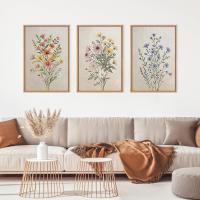 3pcs/set Arte De Pared En Lienzo Bohemio Floral Retro Moderno Minimalista Para Sala De Estar Decoración Del Hogar Estilo Clásico - details 0