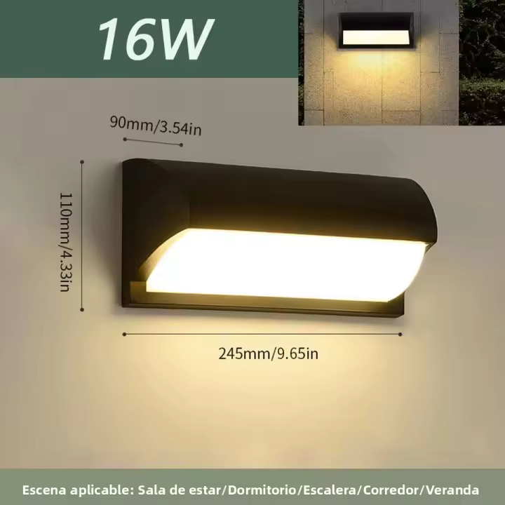 Lámpara De Pared Exterior LED Impermeable IP66 Con Sensor De Movimiento Iluminación Moderna Para Porche Balcón Jardín - 1