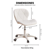 LUTODY - Silla de oficina, Silla escritorio juvenil, Silla Gaming, Silla giratoria 360º, Ergonómica, Asiento de polipiel, Regulable, Estilo nórdico, Para despacho y hogar - details 11
