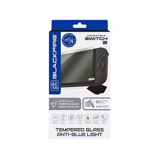 Protector Pantalla - ArdistelBlackfire Tempered glass Anti-Bluelight 9H, Para Nintendo Switch 2, Transparente - 1
