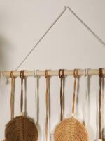 Tapiz Boho Hoja Macramé Tejido En Hilo Decoración De Pared Para Hogar Y Dormitorio Con Cordones De Madera Aesthetic Regalo - details 20