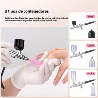 Kit De Aerógrafo Portátil Para Uñas Con Compresor Mini Pistoleta De Pulverización Para Pintura De Uñas Maquillaje Y Modelado De Artesanía - details 6