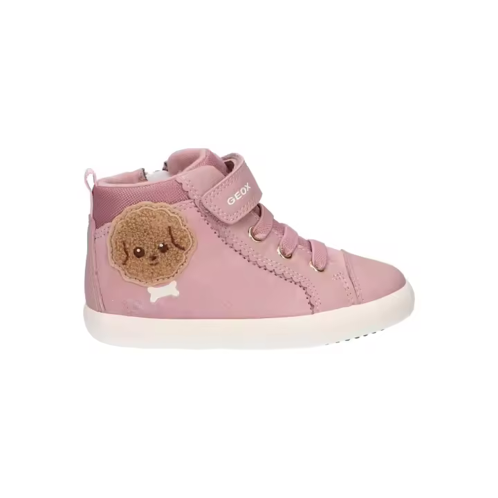 Geox girl's pink boots made of leather with textile lining, stylish closed toe design, ideal girl's winter boots for everyday adventures, perfect for young fashionistas, made in Vietnam. - 1