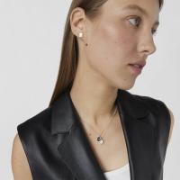 Collar de Oso de Piedra Natural de Plata de Ley 925, Ágata nácar, Estil INS de alta gama, combinable, 1,1 cm cuello ancho 45 cm - details 0