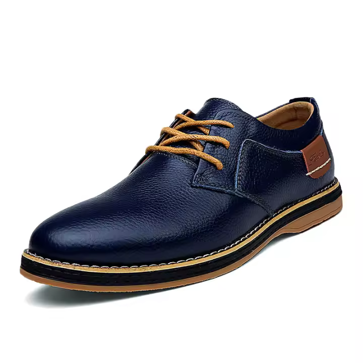 Zapatos De Cuero Para Hombre Moda Primavera/Otoño Casual Ligeros Con Cordones Formales Negocios Boda Vestido Zapatos Talla Grande 38-48 - 1