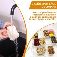 Caja De Almacenamiento Portátil Para Cocina Con 8 Compartimentos Divididos Para Seasoning Frutas Y Snacks Caja De Conservación De Alimentos Estilo Moderno - details 13