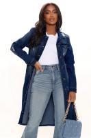 Nueva Llegada Chaqueta De Larga Manga Completa De Algodón Y Vaquera Para Mujer Abrigo De Trench Cardigan Capa De Jean Estilo High Street Otoño/Invierno - details 11