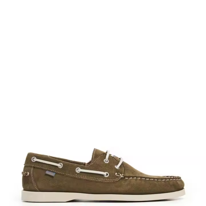 Lois 74371 Zapatos náuticos para hombre verdes en piel 74371-727 - 1