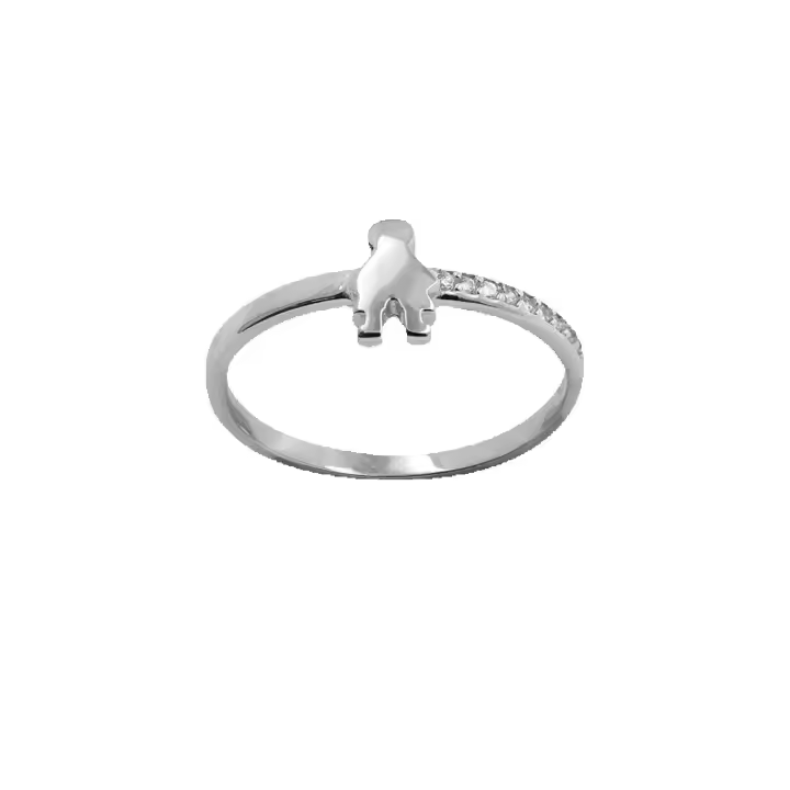 Anillo de Plata para Niño, Diseño con Detalles de Cristal, Tamaño 7x5 mm, Estilo Moderno y Elegante, Ref: CHP108SORPK4/15 - 1