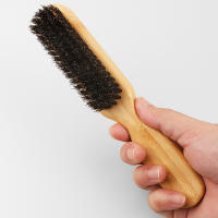 Cepillo De Limpieza Para Barba Con Mango De Madera Y Pelo De Cebo Anti Estático Herramienta De Peinado Para Hombres Cepillo De Afeitar Para Peluquero - details 8
