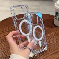 Funda para móvil iPhone15 y iPhone16, funda protectora transparente, funda protectora oficial magnética magsafe, a prueba de golpes, succión magnética, anticaída, antihuellas - details 0