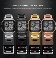 Reloj Deportivo Militar Para Hombre Acero Inoxidable Pantalla Cuadrada Resistente Al Agua 5BAR Relogio Masculino Con Alarma Y Calendario - details 3