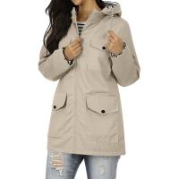 Chaqueta De Lluvia Para Mujer En Color Sólido Casual Impermeable Con Capucha Abrigo De Montañismo a Prueba De Viento De Polyester Y Spandex Cierre De Cremallera Estilo Regular Longitud Larga - details 10