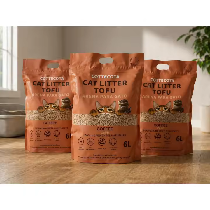 Pack 3 Cat Litter Tofu – Arena para Gato Marca Cottecota - 1