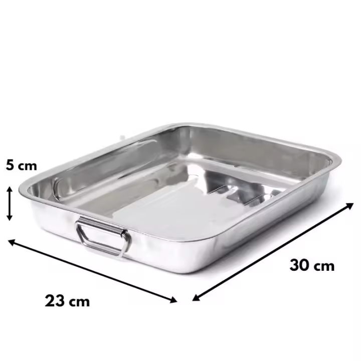 Rustidera bandeja para horno acero inoxidable con asas 25, 30, 35, 40 cm - 1
