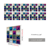 Papel Tapiz De Mosaico Impermeable Autoadhesivo 3D Para Cocina Baño Decoración Del Hogar Adhesivo De Pared PVC Clásico - details 1