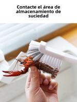 Cepillo De Limpieza Para Grifo Estilo Japonés Con Mango Largo Diseño De Codo Agujero En Cola Accesorios De Limpieza Para Espacios Estrechos Y Paredes - details 0