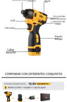LYUWO 16V Destornillador Eléctrico Sin Cable 100N.m Multifuncional Herramienta De Perforación Para El Hogar Con Broca Incluida - details 12