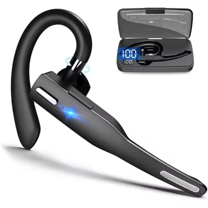 Business Headset,2025 Wireless Over Ear Auriculares con Micrófono, con Estuche de Carga de 500 MA, para Dispositivos con o con Adaptador - 1