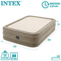 INTEX - Colchón hinchable deluxe thermalux, cama hinchable queen, 152x203x51 cm, máximo 272 kg, para 2 personas, transpirable, incorpora hinchador eléctrico, incluye bolsa de transporte - details 6