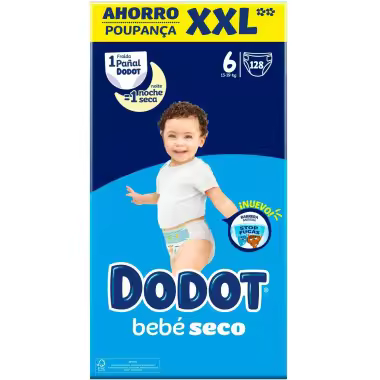 Pañales Dodot Talla 6 Mega Box XXL 128 Uds – Protección Premium para Niños Más Grandes Dodot - 1