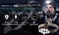 Linterna Frontal LED Potente Recargable 8LED Para Pesca Camping Caza Senderismo Lámpara De Cabeza Impermeable Con Modos De Iluminación Variable - details 0