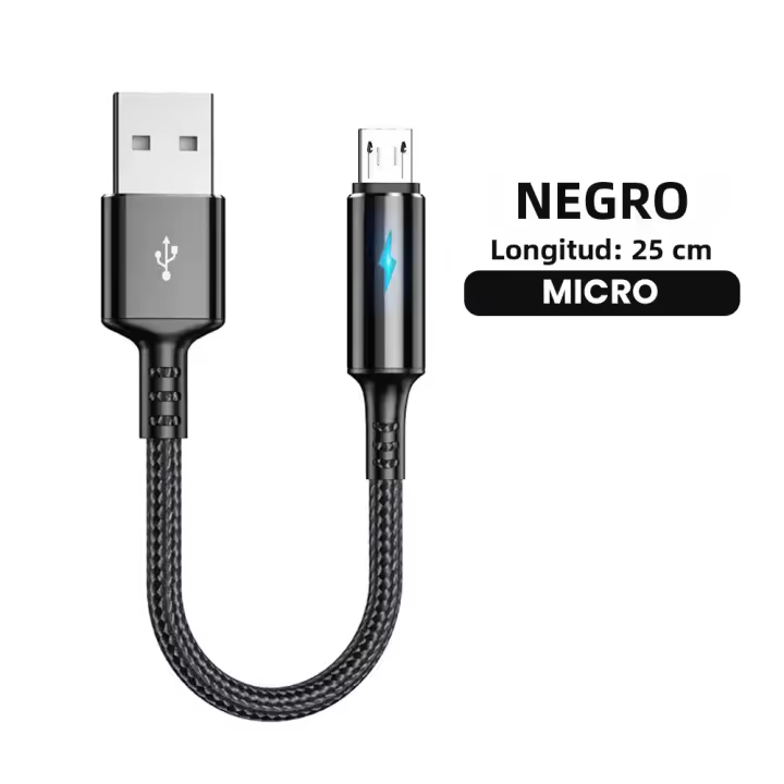 Cable USB C De Carga Rápida Corto 25cm Para iPhone Android Huawei Samsung Micro Tipo C Cable De Data Para Power Bank - 1