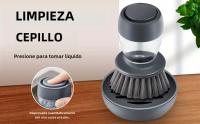 Cepillo De Limpieza Para Cocina Automático 1pc Cepillo De Prensa Vertical Para Rociador De Líquido Y Limpieza De Macetas Herramienta De Limpieza Doméstica Hecha De Plástico - details 0