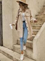 Nueva Chaqueta Larga De Mujer Para Invierno Estilo Casual Sólido Cremallera Simple Talla Grande Abierta Comodidad Poliéster Spandex - details 10