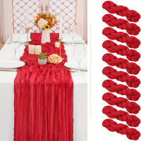 Corredor De Mesa Semi Transparente De Gauze Para Boda Fiesta De Cumpleaños Baile De Primavera Navidad Decoración De Banquete - details 40