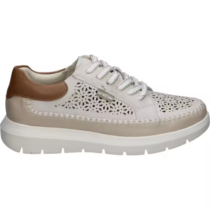 AMARPIES | Zapatos con Cuña Amarpies para Mujer – Zapatos Casual en Color Beige con Detalles – Zapatos con Cordones – Cuña Media y Cómoda – Versátiles y Combinables – Estilosos – Modelo AHI30061 - 1