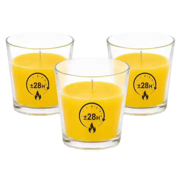 Vela de Citronela Antimosquitos Ibergarden, Pack de 3, Hasta 28 Horas por Vela, para Jardín, Terraza, Balcón y Exterior, 120 g - 1