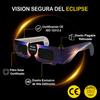 Life Basics Pack 12 Gafas Eclipse Solar Homologadas | Certificación CE y EN ISO 12312-2 | Gafas para Ver el Eclipse Solar 2026 | Observación Segura del Sol | Eclipse Total 12 de Agosto de 2026 España - details 1