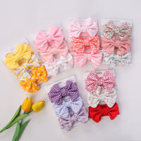 3Pcs/set Lindos Diademas De Algodón Para Bebés Recién Nacidos Niños Y Niñas Con Nudos Elásticos Estampados De Puntos Rayas Y Flores Niños Pañuelos De Cabeza - details 3
