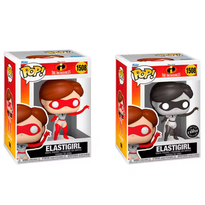 Funko Pop Bundle Disney Pixar Los Increibles Elastigirl + Chase 1508 + Protectores Pop 0,5MM De Regalo Figura Coleccionable - 1