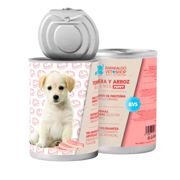 Comida Húmeda para Perros Cachorros con Ternera | Única fuente de proteína animal. Sin aromas, ni colorantes artificiales | BARAKALDO VET+SHOP - 1